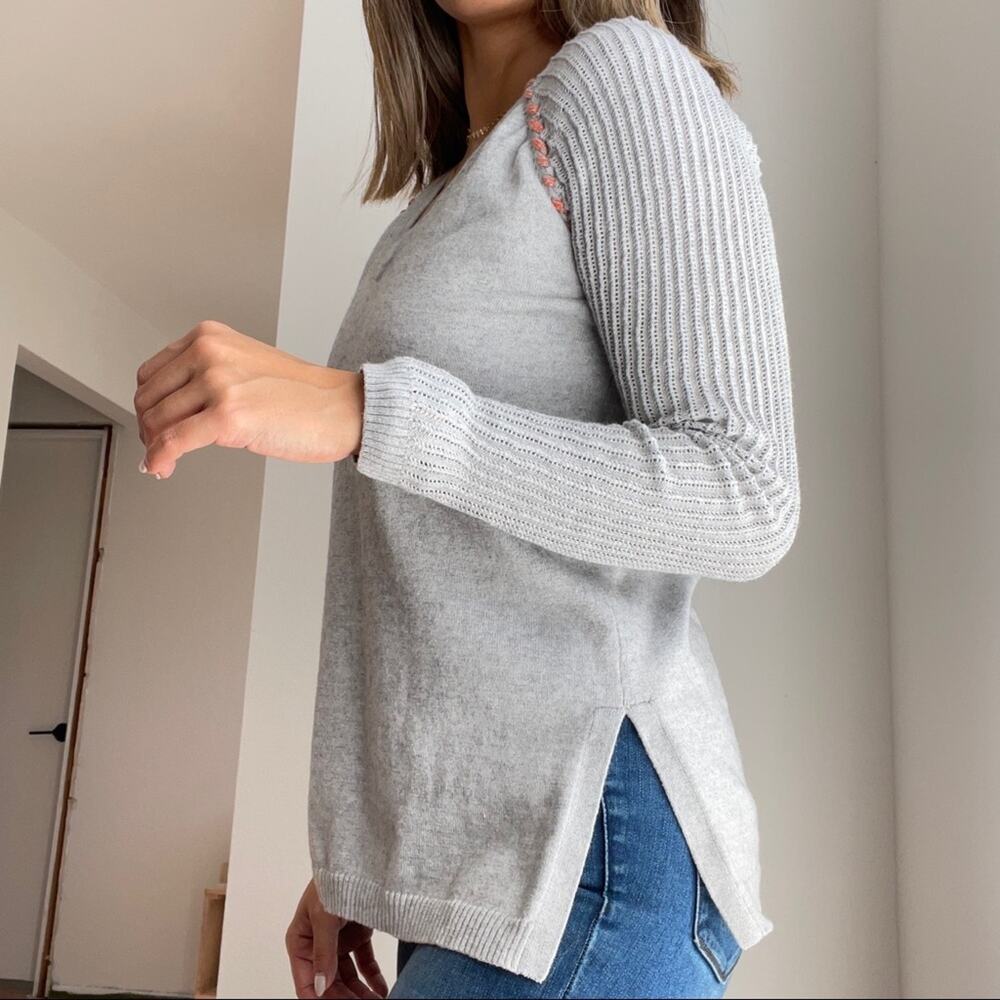 Anthropologie Lisa Todd Time Out V Neck Sweater Women's XS
